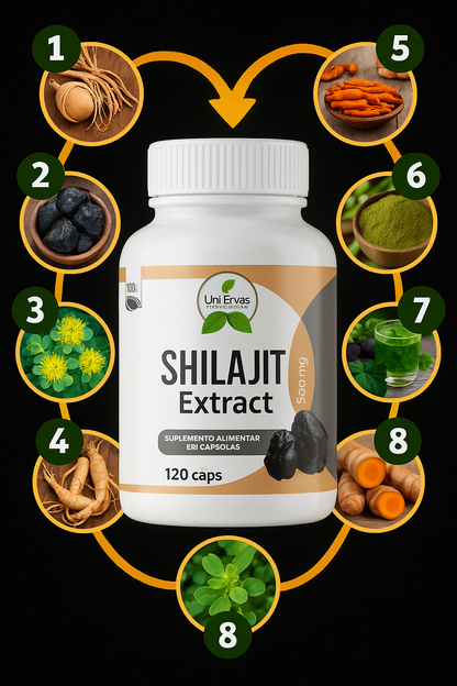 8 en 1 Cápsulas - Shilajit Ashwagandha Rhodiola Rosea Panax y Ginseng (60 Cápsulas) SuperHuman™ PG