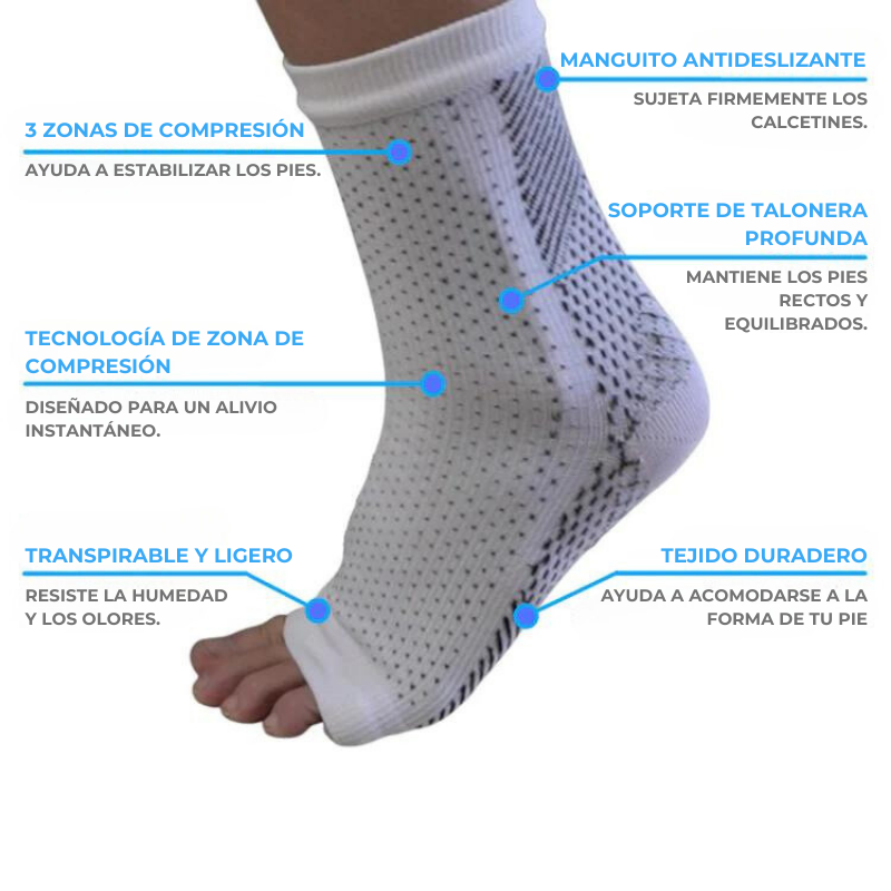 SereniVida- Medias de compresión de turmalina iónica con control de vena várice y acupresión