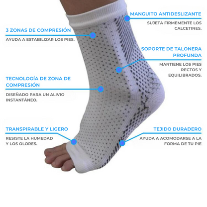 SereniVida- Medias de compresión de turmalina iónica con control de vena várice y acupresión